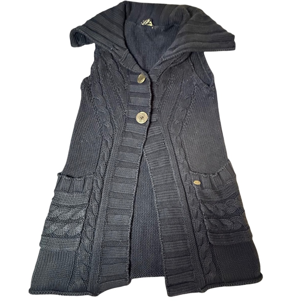 O'Neill Knit Sweater Vest Sleeveless Cardigan Pockets Button Frontโ Small